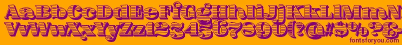 FatFlamingo5Woodcut Font – Purple Fonts on Orange Background