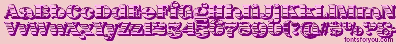 FatFlamingo5Woodcut Font – Purple Fonts on Pink Background