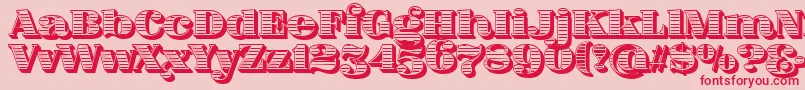 FatFlamingo5Woodcut Font – Red Fonts on Pink Background