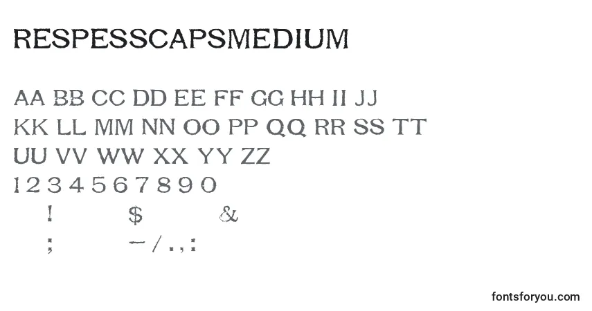 Шрифт RespessCapsMedium – алфавит, цифры, специальные символы