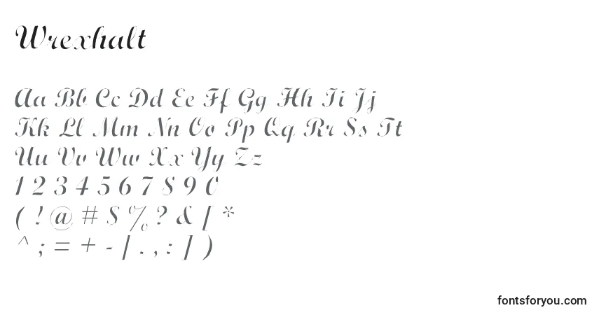 Шрифт Wrexhalt – алфавит, цифры, специальные символы