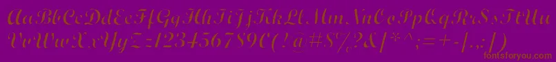 Wrexhalt-Schriftart – Braune Schriften auf violettem Hintergrund