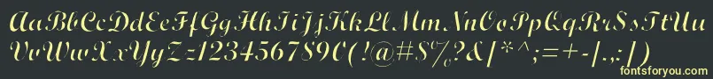 フォントWrexhalt – 黒い背景に黄色の文字