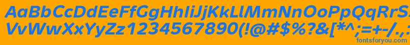 MetronTextProBoldItalic Font – Blue Fonts on Orange Background