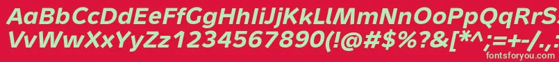 MetronTextProBoldItalic Font – Green Fonts on Red Background