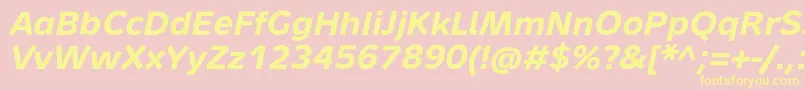 MetronTextProBoldItalic Font – Yellow Fonts on Pink Background