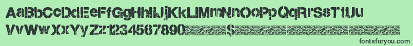 フォントCitystencil – 緑の背景に黒い文字