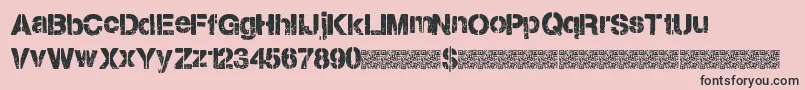 Citystencil-Schriftart – Schwarze Schriften auf rosa Hintergrund