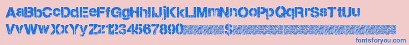 フォントCitystencil – ピンクの背景に青い文字
