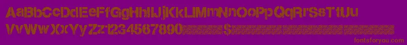 フォントCitystencil – 紫色の背景に茶色のフォント