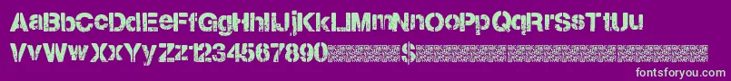 Citystencil Font – Green Fonts on Purple Background