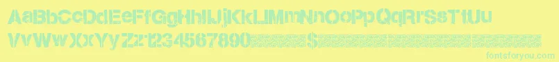 Citystencil Font – Green Fonts on Yellow Background