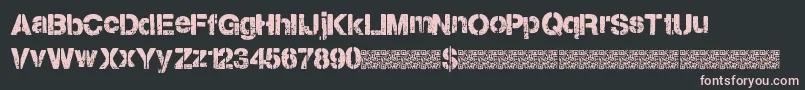 フォントCitystencil – 黒い背景にピンクのフォント