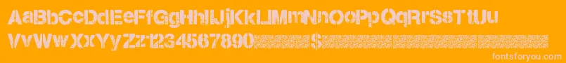 Citystencil Font – Pink Fonts on Orange Background