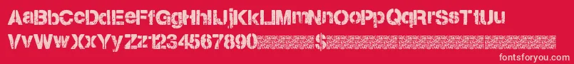 フォントCitystencil – 赤い背景にピンクのフォント