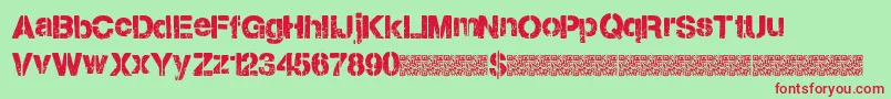 Citystencil Font – Red Fonts on Green Background