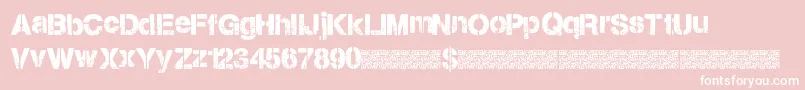 Citystencil-Schriftart – Weiße Schriften auf rosa Hintergrund