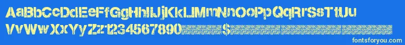 Citystencil Font – Yellow Fonts on Blue Background
