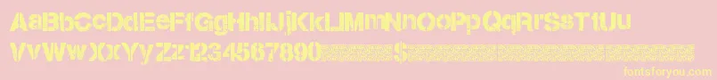 フォントCitystencil – 黄色のフォント、ピンクの背景