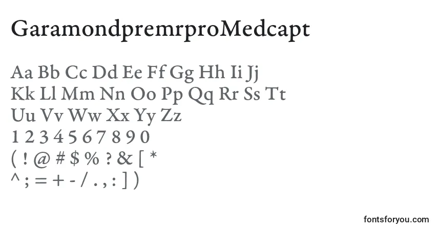 Czcionka GaramondpremrproMedcapt – alfabet, cyfry, specjalne znaki