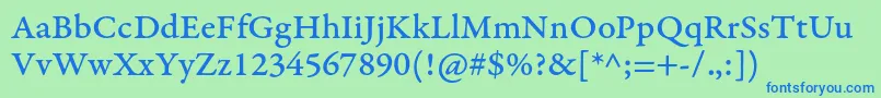 GaramondpremrproMedcapt Font – Blue Fonts on Green Background