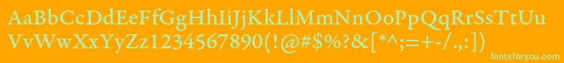 GaramondpremrproMedcapt Font – Green Fonts on Orange Background