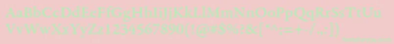 GaramondpremrproMedcapt Font – Green Fonts on Pink Background