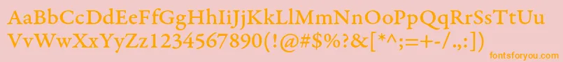 GaramondpremrproMedcapt Font – Orange Fonts on Pink Background