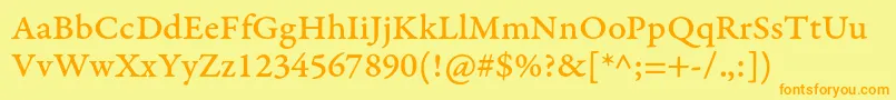 GaramondpremrproMedcapt Font – Orange Fonts on Yellow Background