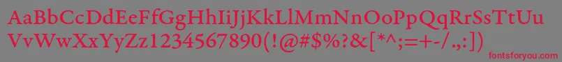 GaramondpremrproMedcapt Font – Red Fonts on Gray Background