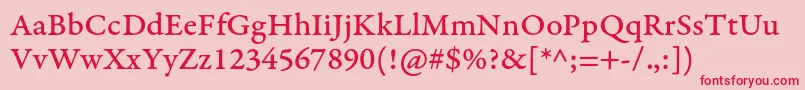 GaramondpremrproMedcapt Font – Red Fonts on Pink Background