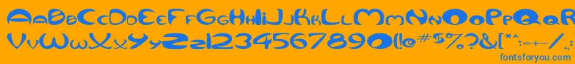 QurveWide Font – Blue Fonts on Orange Background