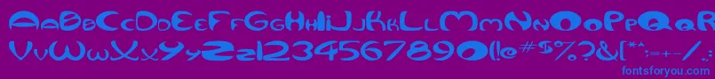 QurveWide Font – Blue Fonts on Purple Background