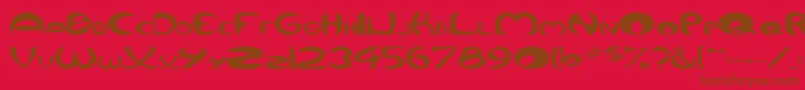 QurveWide Font – Brown Fonts on Red Background