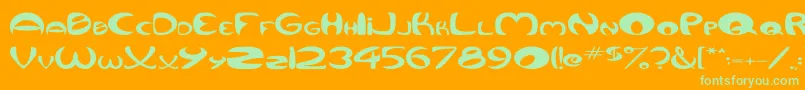 QurveWide Font – Green Fonts on Orange Background