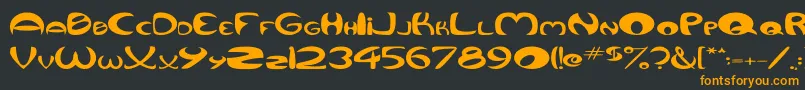 QurveWide Font – Orange Fonts on Black Background