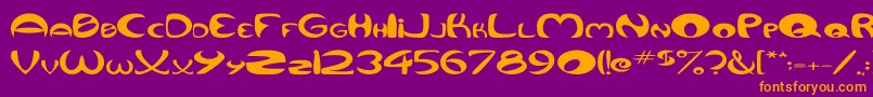 QurveWide Font – Orange Fonts on Purple Background