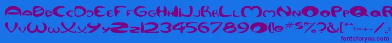 QurveWide Font – Purple Fonts on Blue Background