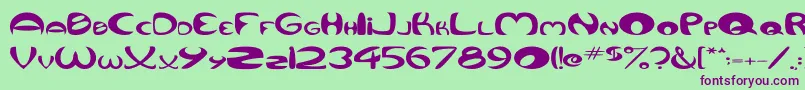 QurveWide Font – Purple Fonts on Green Background