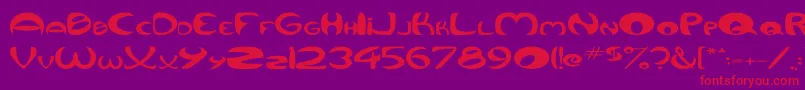 QurveWide Font – Red Fonts on Purple Background