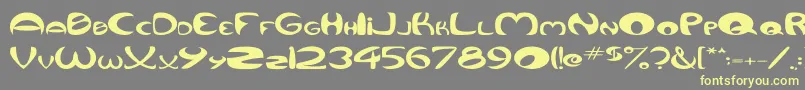 QurveWide Font – Yellow Fonts on Gray Background