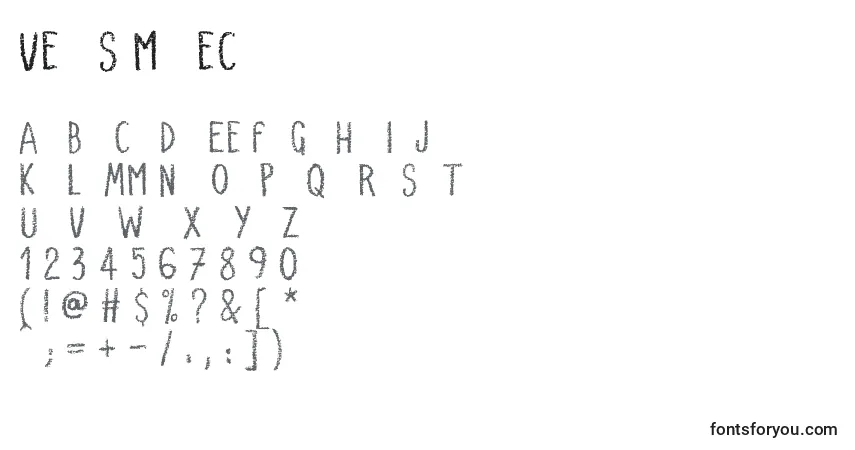 A fonte VerySimpleChalk – alfabeto, números, caracteres especiais
