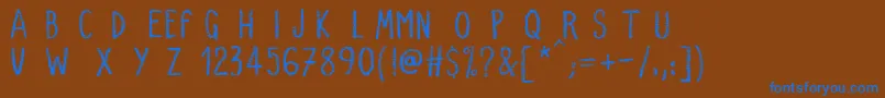 Шрифт VerySimpleChalk – синие шрифты на коричневом фоне