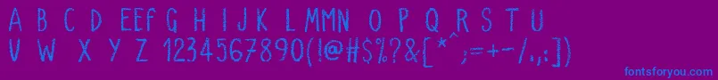 VerySimpleChalk Font – Blue Fonts on Purple Background