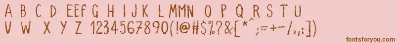 VerySimpleChalk Font – Brown Fonts on Pink Background