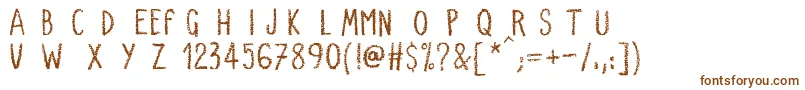 VerySimpleChalk Font – Brown Fonts on White Background