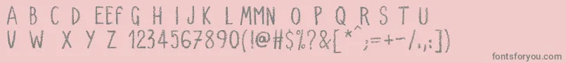 VerySimpleChalk Font – Gray Fonts on Pink Background