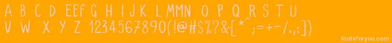 VerySimpleChalk Font – Pink Fonts on Orange Background