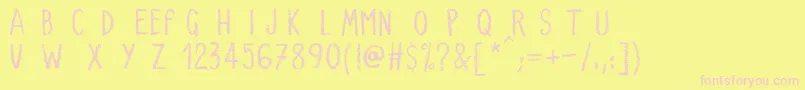 VerySimpleChalk Font – Pink Fonts on Yellow Background