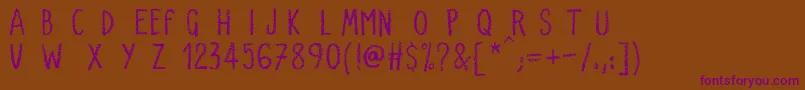 VerySimpleChalk Font – Purple Fonts on Brown Background